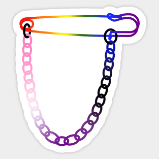 Gender-Fluid Queer Safety Pin Sticker